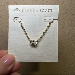 Cailin Gold Pendant Necklace in White Crystal